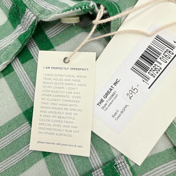 THE GREAT. The Harbor Shirt in Bright Green Pioneer Plaid 0|XS - Picture 6 of 13